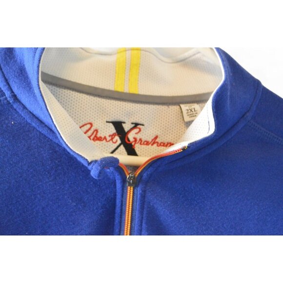 Robert Graham Pullover Mens 2XL Blue Quarter Zip Sweater Long Sleeve - Picture 2 of 3